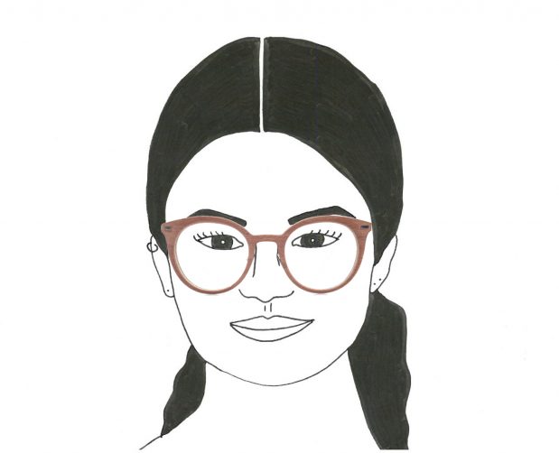 Femme rond lunettes