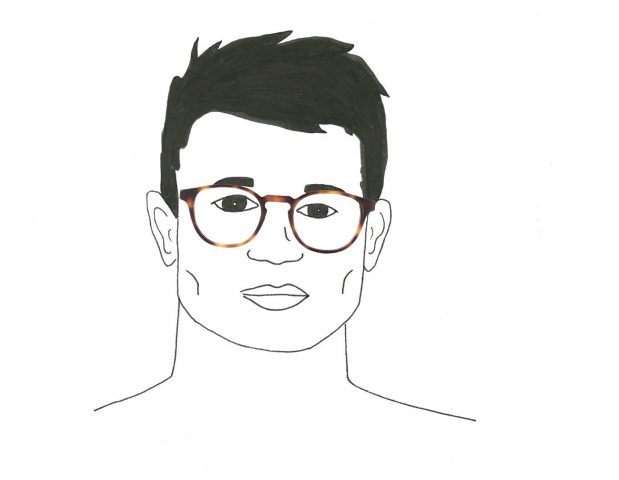 Homme carré lunettes