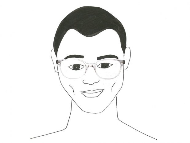 Homme losange lunettes