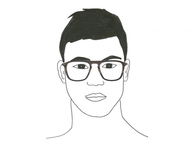 Homme ovale lunettes