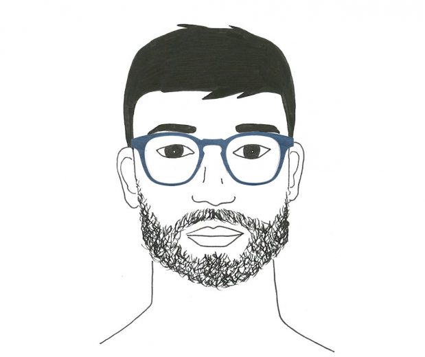 Homme rectangle lunettes
