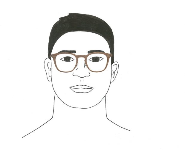 Homme rond lunettes