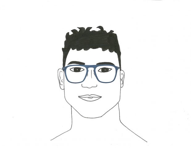 Homme triangle lunettes